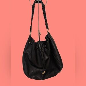 Michael Kors Black Leather Hobo Bag with Braided Strap